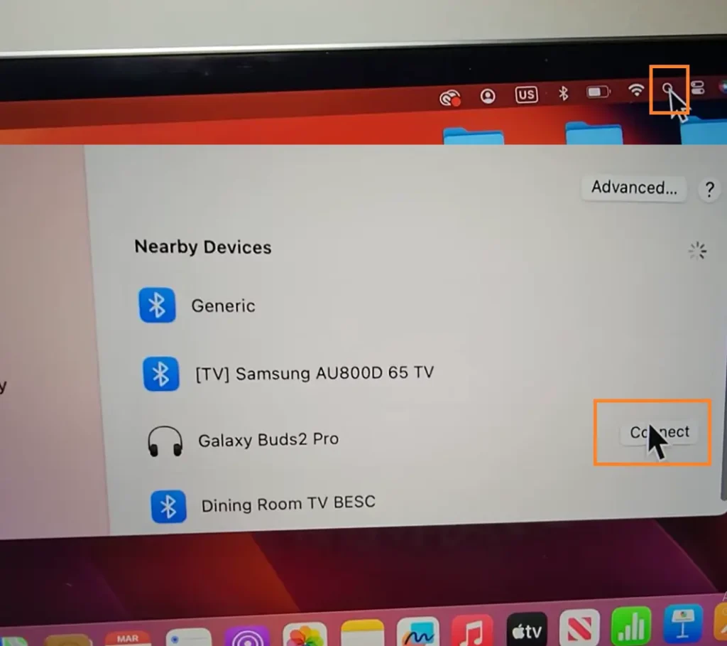 how to connect Bluetooth earbuds to MacBook